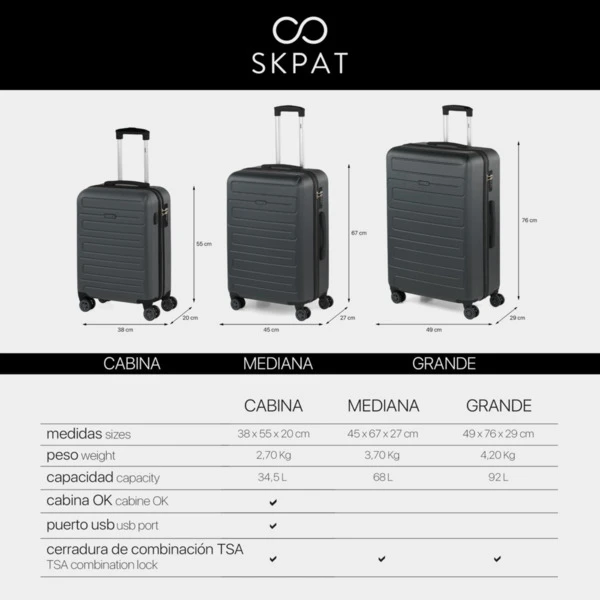 Maleta De Cabina Monaco Rígida En Abs Con Capacidad De 35L Con Candado Tsa Y Usb 20 Maleta De Cabina Monaco Rígida En Abs Con Capacidad De 35L Con Candado Tsa Y Usb - Imagen 20
