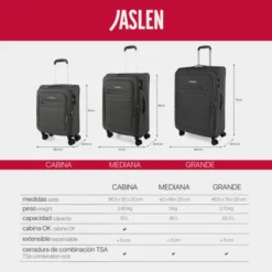 Juego De Maletas 50/70Cm Jaslen Brighton -Bolsa De Moda antracita sku 16493130 06440312 xxl