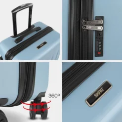 Maleta 60 Cms Mediana Skpat Lisboa Rígida En Abs Extensible Con Capacidad De 65L Tsa Integrado -Bolsa De Moda azul celeste sku 16144149 04360740 xxl