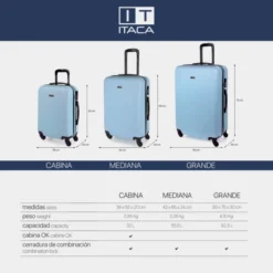 Maleta 60Cm Itaca Tiber -Bolsa De Moda azul claro sku 16438045 38510148 xxl