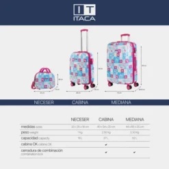 Maleta Cabina Y Neceser Itaca Aras 9 Maleta Cabina Y Neceser Itaca Aras -Bolsa De Moda azul fucsia sku 16493234 26140834 xxl