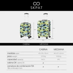 Maleta 60Cm Skpat Camo Rígida Con Capacidad 64 L -Bolsa De Moda azul sku 16041816 14440954 xxl