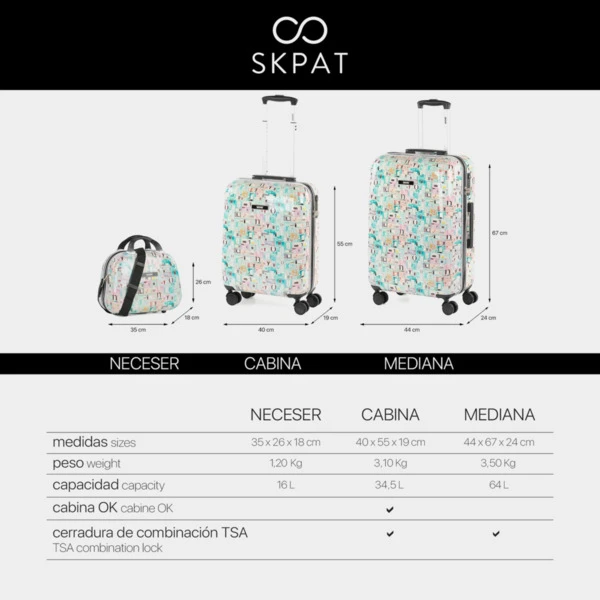Maleta Cabina Skpat Lucca Rígida Con Capacidad 34,5 L 5 Maleta Cabina Skpat Lucca Rígida Con Capacidad 34,5 L - Imagen 5