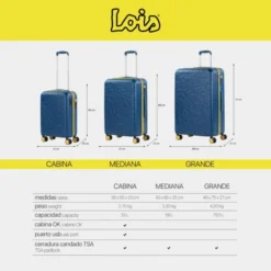 Maleta Grande Rígida Lois Modelo Zion Con Capacidad De 86 L Color -Bolsa De Moda azul sku 16428121 17460326 xxl