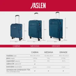 Juego De Maletas 50/70Cm Jaslen Brighton -Bolsa De Moda azul sku 16493131 06500022 xxl