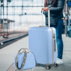 Maletas Mediana Stickers Rigida/Blanda Con Capacidad De L -Bolsa De Moda azul sku 16493261 19300482 xxl