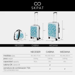 Maleta Cabina Skpat Niza 14 Maleta Cabina Skpat Niza -Bolsa De Moda blanco margaritas azul sku 16497518 21340003 xxl