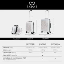 Maleta Cabina Skpat Niza 19 Maleta Cabina Skpat Niza -Bolsa De Moda blanco margaritas rosa sku 16497519 21400313 xxl