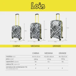 Maleta Cabina Lois Kenner 24 Maleta Cabina Lois Kenner -Bolsa De Moda blanco negro sku 16654436 28150717 xxl