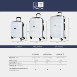Maleta Cabina Itaca Elba -Bolsa De Moda blanco sku 16065355 56460633 xxl