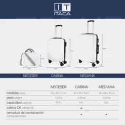 Maletas De Cabina Stickers Rigida/Blanda Con Capacidad De 40 L -Bolsa De Moda blanco sku 16624773 33280864 xxl