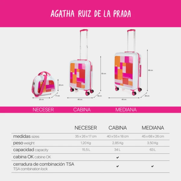 Maleta Cabina Y Neceser Agatha Ruiz De La Prada Happiness 5 Maleta Cabina Y Neceser Agatha Ruiz De La Prada Happiness - Imagen 5