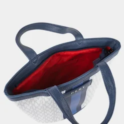 Dkny-636 Mini Tote Signature Stripe -Bolsa De Moda blue suede combo sku 16663510 46370266 xxl