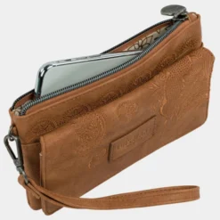 Cartera De Mujer Lois Redwood Color En Piel Pu Bordada Con Asa De Mano -Bolsa De Moda camel sku 16144165 25140520 xxl