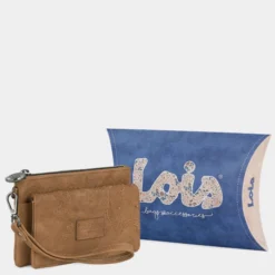 Cartera De Mujer Lois Redwood Color En Piel Pu Bordada Con Asa De Mano -Bolsa De Moda camel sku 16144165 25190212 xxl