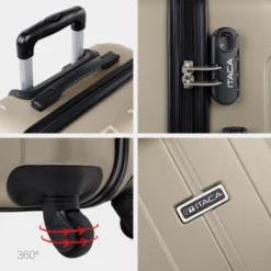 [Juego De 3 Maletas (Cabina, Mediana Y Grande)] Havel Rigida Con Capacidad De L -Bolsa De Moda champagne sku 16322590 43210551 xxl