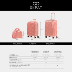 Maleta Cabina Y Neceser Skpat Polka Dots -Bolsa De Moda coral sku 16438162 08230520 xxl