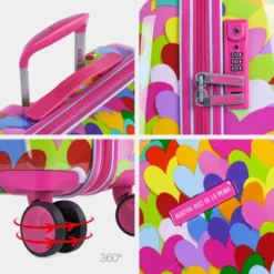 Agatha Ruiz De La Prada Maleta Mediana Corazones Rígida De Policarbonato Con Capacidad De 60 L Y Tsa -Bolsa De Moda fucsia sku 16041742 05010940 xxl