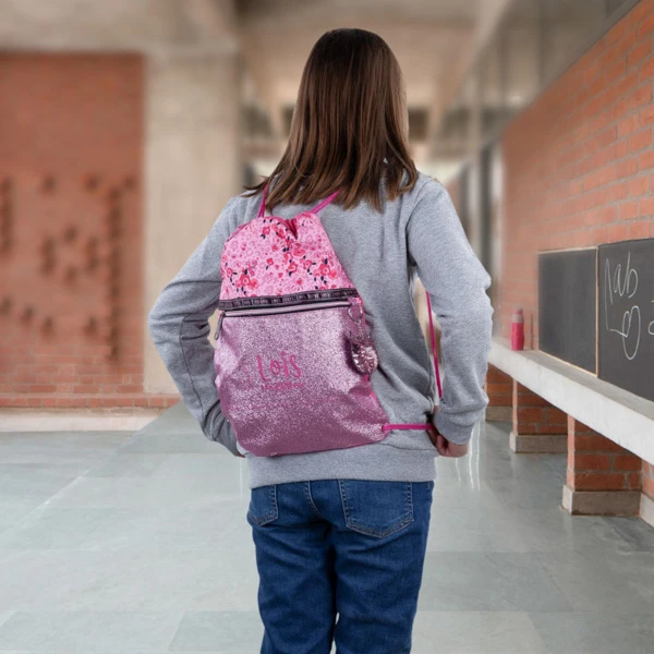 Bolsa Mochila De Niña Lois Mageik Con Bolsillo Delantero Cierre Fruncido Y Llavero 2 Bolsa Mochila De Niña Lois Mageik Con Bolsillo Delantero Cierre Fruncido Y Llavero - Imagen 2
