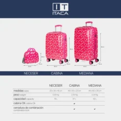 Juego De Maletas 50/60Cm Y Neceser Itaca Stars -Bolsa De Moda fucsia sku 16065046 01130574 xxl