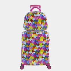Maleta Cabina Y Neceser Agatha Ruiz De La Prada Corazones Colores