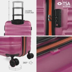 Juego De 2 Maletas (Cabina Y Grande) Oporto Rigida -Bolsa De Moda fucsia sku 16666587 06460461 xxl