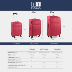 Maleta Cabina Itaca Tamesis -Bolsa De Moda granate sku 16150005 21120270 xxl