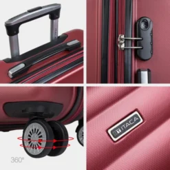 [Juego De 3 Maletas (Cabina, Mediana Y Grande)] Simoa Rigida Con Capacidad De L -Bolsa De Moda granate sku 16512330 18310010 xxl