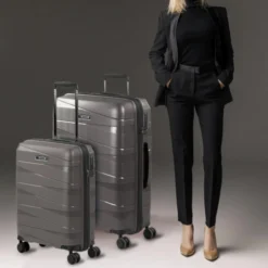 Juego De 2 Maletas (Cabina, Grande) Stuttgart Rigida/Blanda Con Capacidad De 92 L -Bolsa De Moda maron metalizado sku 16340654 56400372 xxl