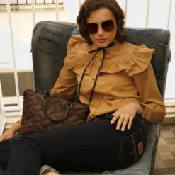 Bolso Shopper Con Bandolera Lois Dewey -Bolsa De Moda marron oscuro sku 16512487 46310816 xxl