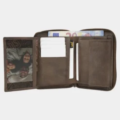 Cartera De Piel Con Cremallera De Hombre Lois Elk En Piel -Bolsa De Moda marron oscuro sku 16667259 16090080 xxl