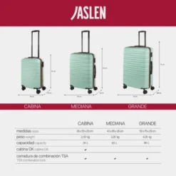 Maleta Cabina Jaslen Oporto 14 Maleta Cabina Jaslen Oporto -Bolsa De Moda menta sku 16664540 10320108 xxl