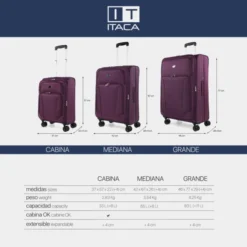 Juego De Maletas Eva 50/60/70Cm Itaca Versalles -Bolsa De Moda morado sku 16659677 05210926 xxl