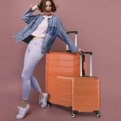 Juego De 2/3 Maletas (Cabina, Mediana Y Grande) Bristol Rigida/Blanda Con Capacidad De 94 L -Bolsa De Moda naranja sku 16674615 27040620 xxl