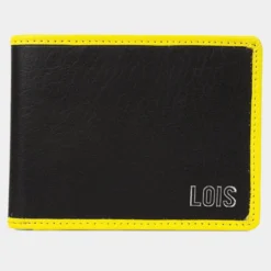 Cartera De Piel De Hombre Lois Davis En Piel -Bolsa De Moda negro amarillo sku 16512444 04550627 xxl