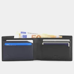 Cartera De Hombre Jaslen Lyon En Piel -Bolsa De Moda negro azul sku 16042235 28430699 xxl