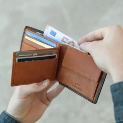 Cartera De Hombre Jaslen Billeteros Piel Jaslen En Piel -Bolsa De Moda negro tostado sku 16042073 18370909 xxl