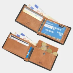 Cartera De Hombre Jaslen Billeteros Piel Jaslen En Piel -Bolsa De Moda negro tostado sku 16042073 18390319 xxl