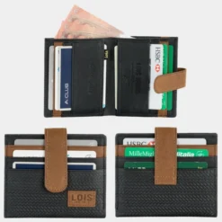 Tarjetero/Billetero De Hombre Lois De La Colección Davidson En Piel Genuina -Bolsa De Moda negro sku 16041997 35430874 xxl