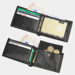 Cartera De Hombre Jaslen Billeteros Piel Jaslen En Piel -Bolsa De Moda negro sku 16042071 18240972 xxl