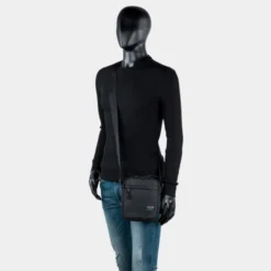 Bandolera De Hombre Jaslen Colección Rexford En Nylon/Lona -Bolsa De Moda negro sku 16042321 03260366 xxl