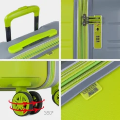 Juego De Maletas (Cabina, Mediana Y Grande) San Marino En Abs Extensibles Con Capacidad De 113L -Bolsa De Moda pistacho plata sku 16041873 10180626 xxl