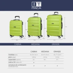 Maleta Cabina Itaca Elba -Bolsa De Moda pistacho sku 16635157 56530322 xxl