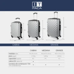 Maleta 60Cm Itaca Diamond -Bolsa De Moda plata sku 16654700 13560640 xxl