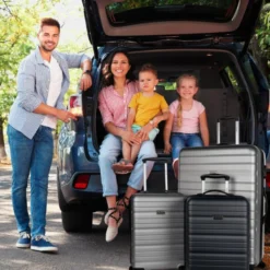 Juego De 2/3 Maletas (Cabina, Mediana Y Grande) Delfos Rigida Con Capacidad De 106 L -Bolsa De Moda plataantracitaplata sku 16493264 44380692 xxl