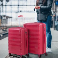 Set De 2 Maletas Trolleys Polipropileno Roma Rígidas Capacidad De 253 L + Extensible -Bolsa De Moda rojo sku 16041842 11120548 xxl