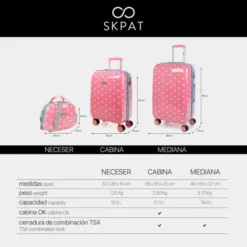 Maleta De Cabina Skpat Topos Rígida De Policarbonato Color Con Capacidad De 33 L 19 Maleta De Cabina Skpat Topos Rígida De Policarbonato Color Con Capacidad De 33 L -Bolsa De Moda rosa sku 16042689 44510111 xxl