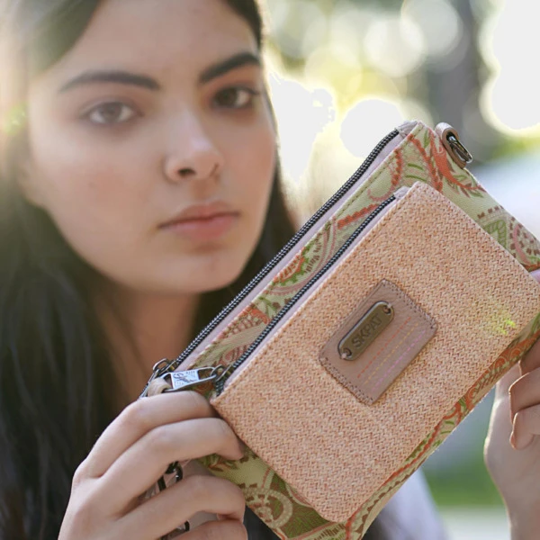 Mini Bolso Bandolera/Cartera Doble De Mujer/Hombre Skpat Annecy En Poliéster/Lona/Polipiel/Straw 2 Mini Bolso Bandolera/Cartera Doble De Mujer/Hombre Skpat Annecy En Poliéster/Lona/Polipiel/Straw - Imagen 2