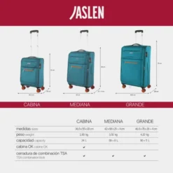 Maleta Cabina Jaslen Colchester 9 Maleta Cabina Jaslen Colchester -Bolsa De Moda turquesa sku 16667224 01450557 xxl